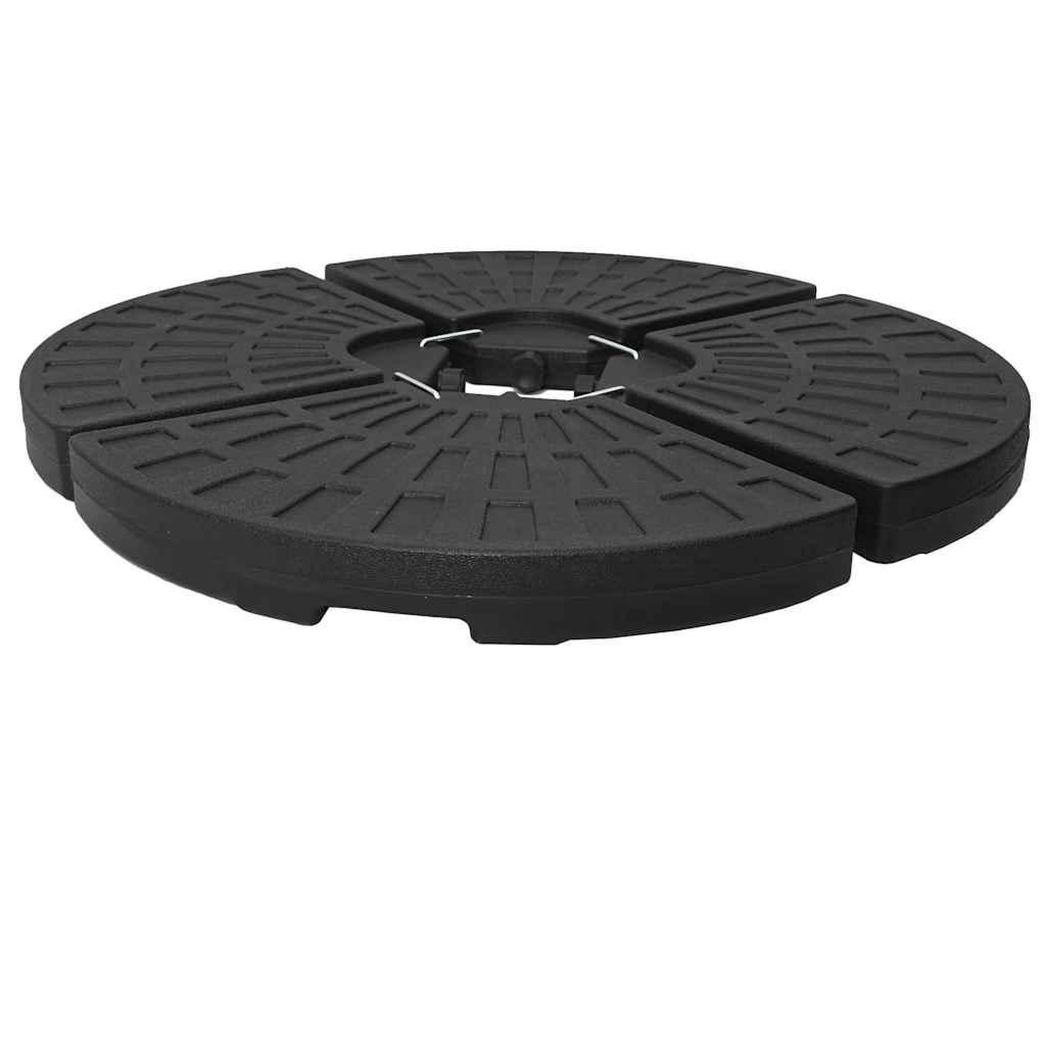Voir la diapositive 6 : VIDAXL Base de Parasol en forme de ventilateur 4 pcs remplie de sable/eau Noir 52 L