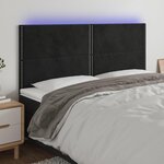 VIDAXL Tete de lit a LED Noir 200x5x118/128 cm Velours