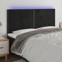 Voir la diapositive 1 : VIDAXL Tete de lit a LED Noir 200x5x118/128 cm Velours