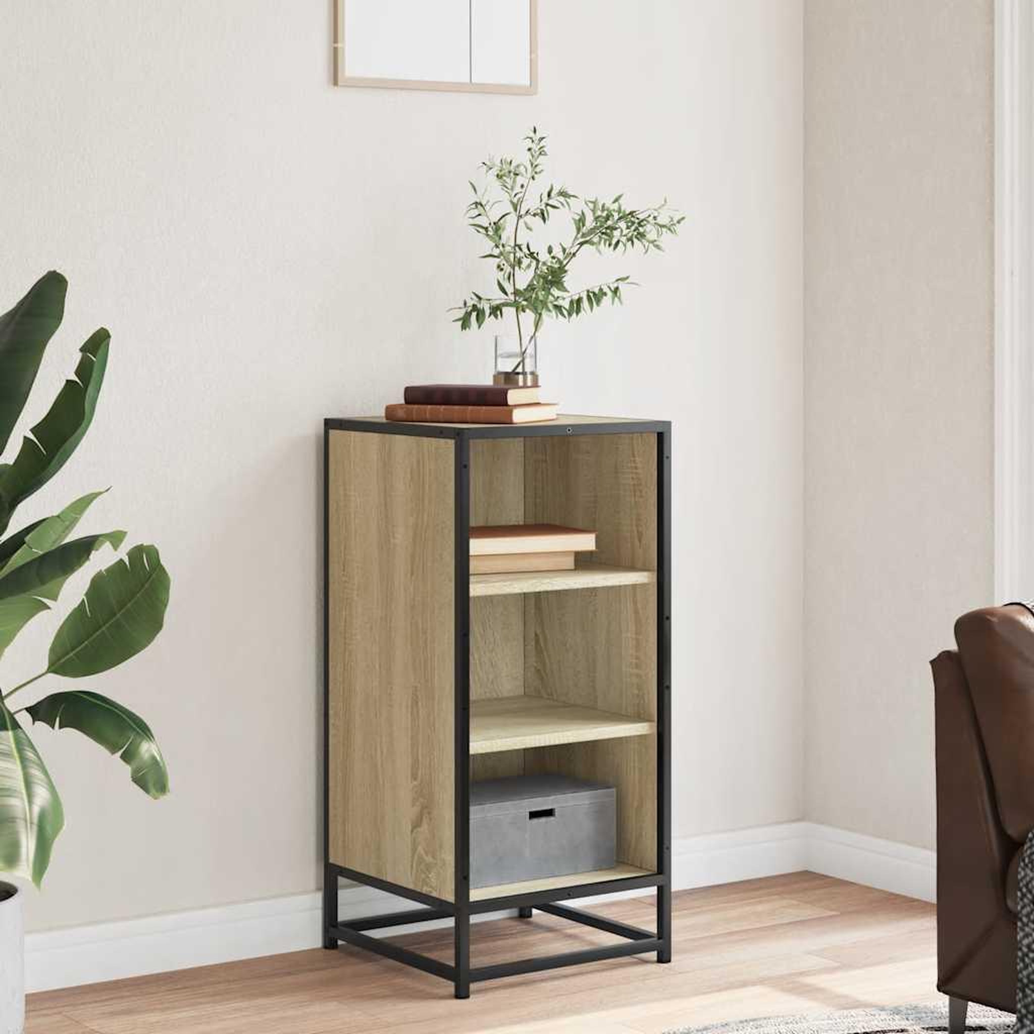 Voir la diapositive 3 : VIDAXL Buffet chene sonoma 35,5x35x76 cm bois d'ingenierie et metal