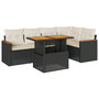 Voir la diapositive 2 : VIDAXL Salon de jardin 6 pcs avec coussins noir resine tressee acacia