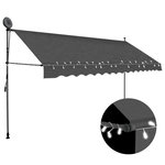 VIDAXL Auvent manuel retractable avec LED 400 cm Anthracite