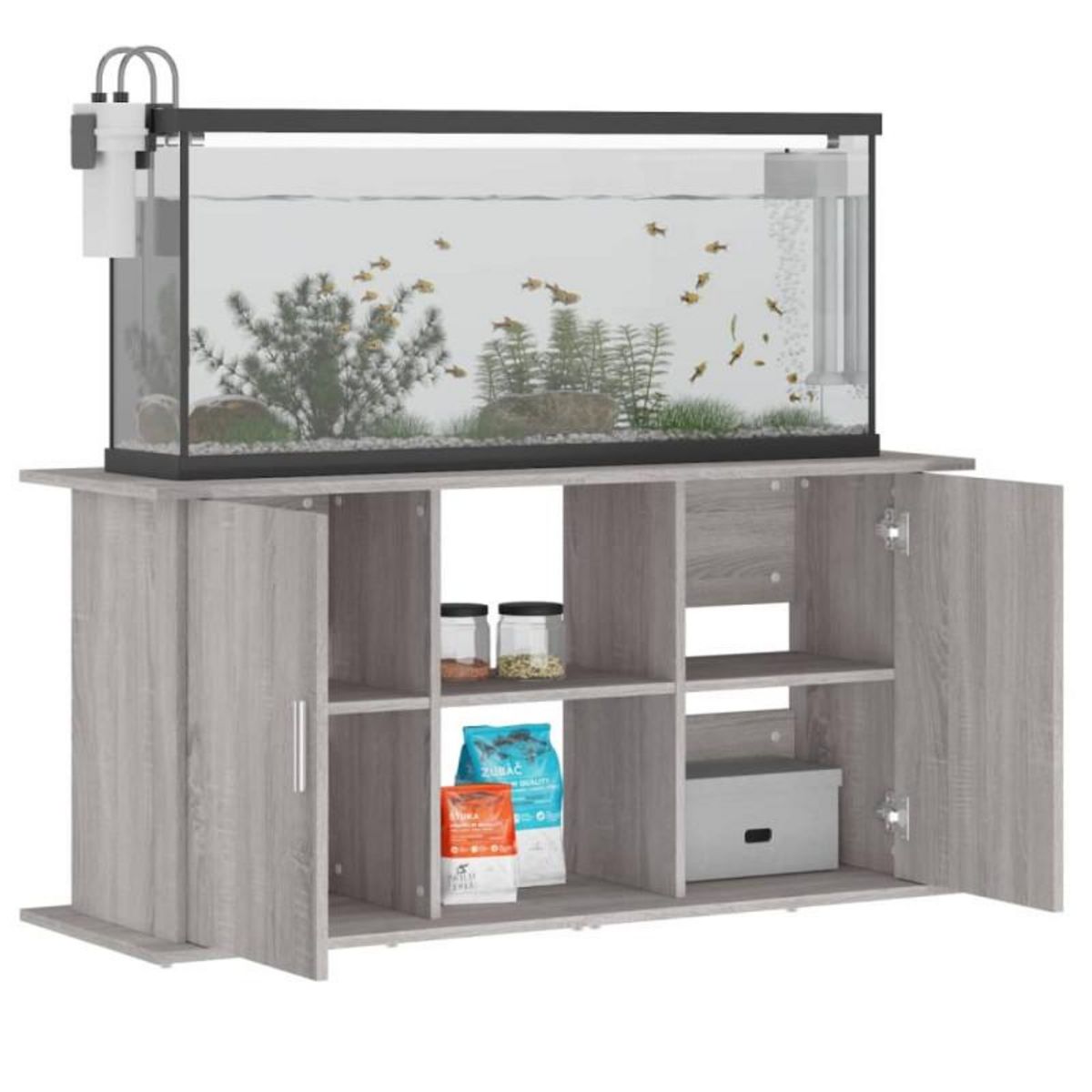 VIDAXL Support pour aquarium sonoma gris 121x41x58cm bois d ingénierie