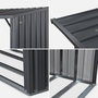 Voir la diapositive 3 : SWEEEK Bûcher en métal de 80 x 215 x 155 cm. gris anthracite - Épicéa -  abri bûches en acier galvanisé. 2 stères