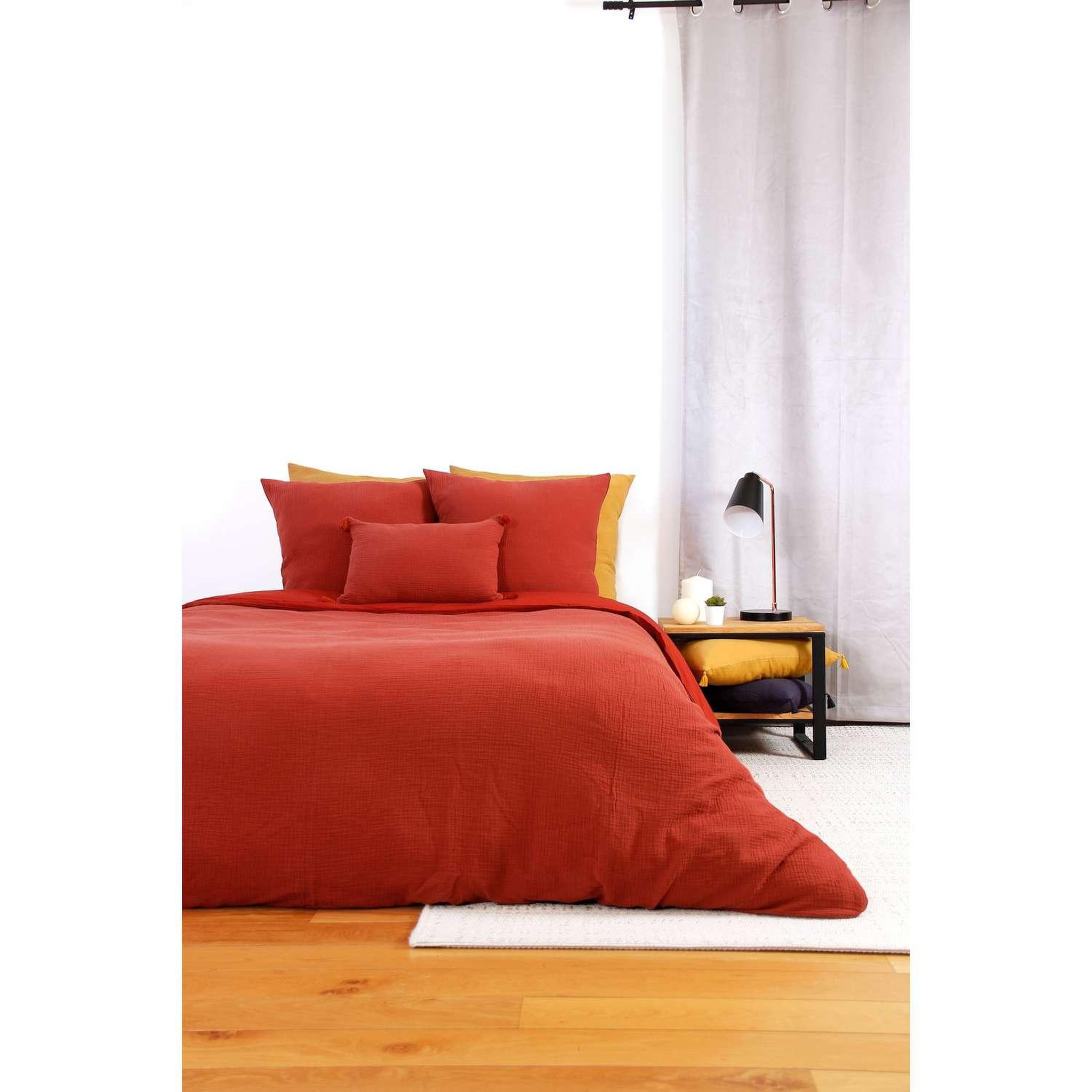 Voir la diapositive 3 : COTE DECO Parure de lit - double gaze de coton