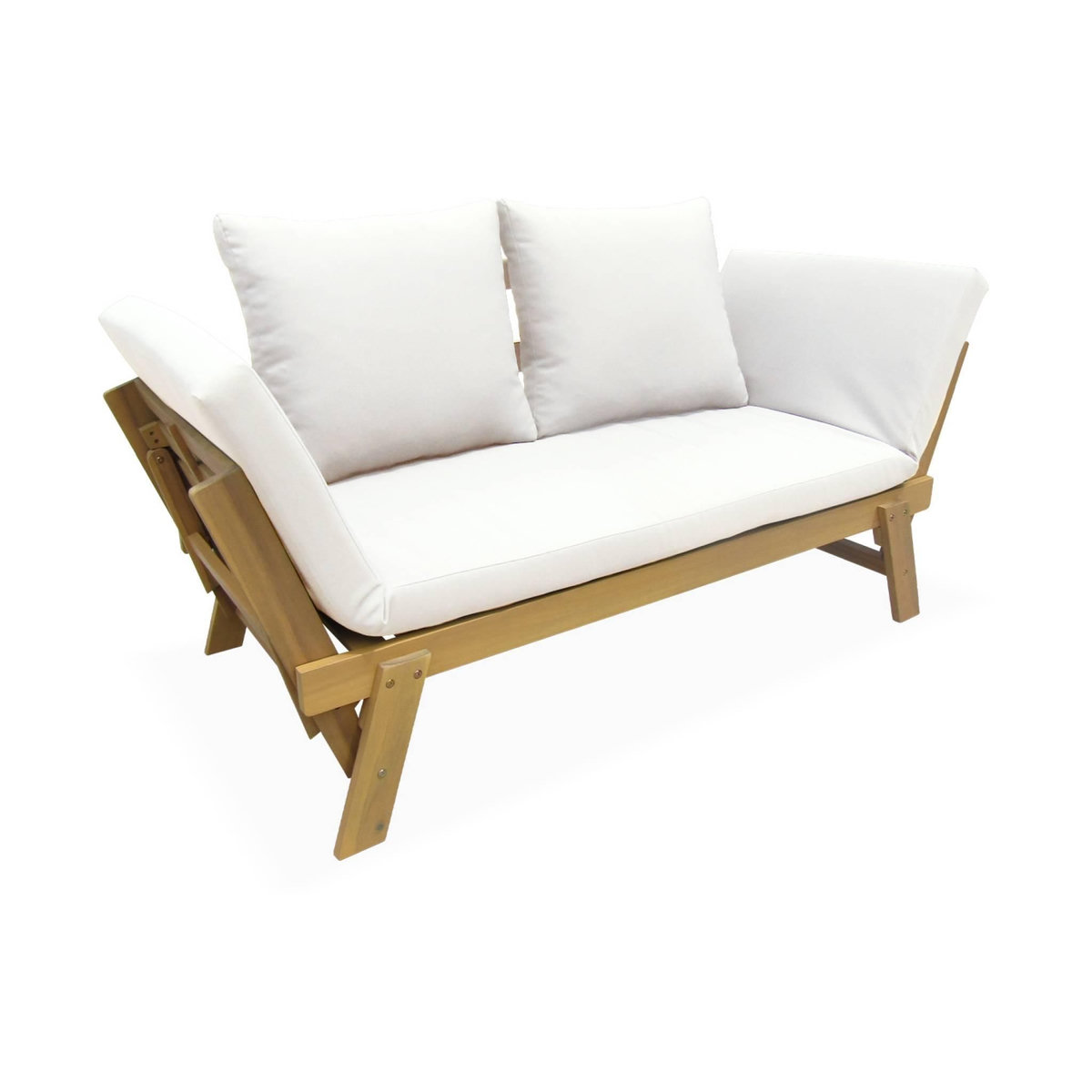 SWEEEK Banquette de jardin bois d'acacia 2/3 places JALANCE 155 / 200 x 72 x 74.5cm