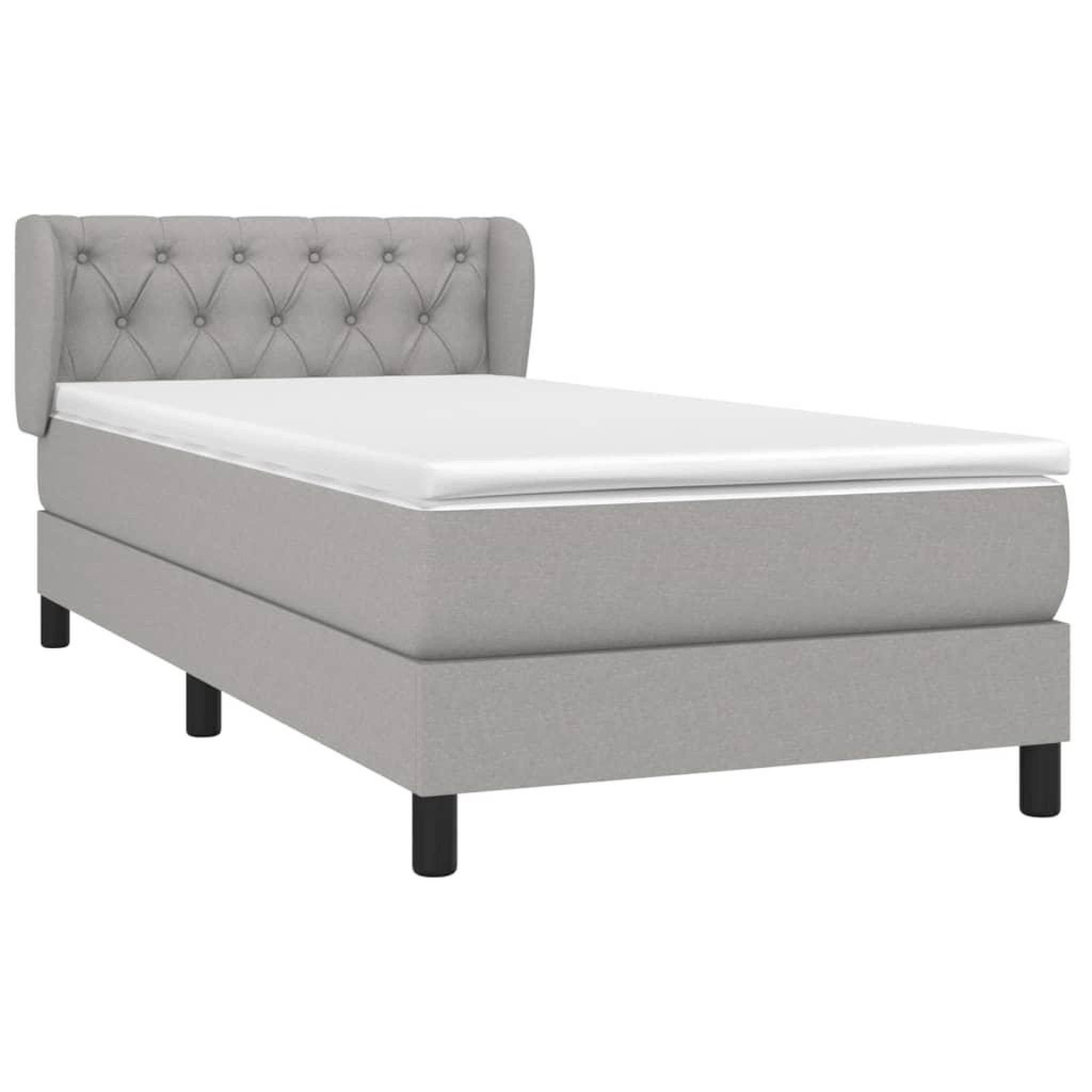 Voir la diapositive 3 : VIDAXL Sommier a lattes de lit avec matelas Gris clair 80x200 cm Tissu
