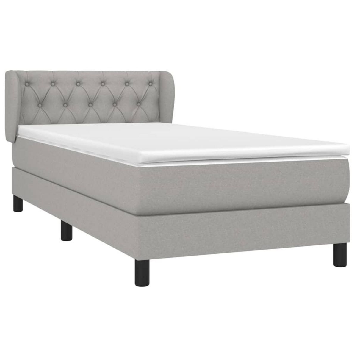 VIDAXL Sommier a lattes de lit avec matelas Gris clair 80x200 cm Tissu