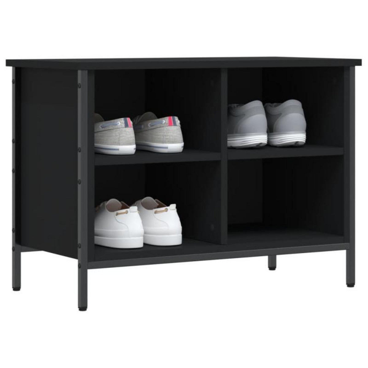 VIDAXL Armoire à chaussures noir 69x35x50 cm bois d ingénierie