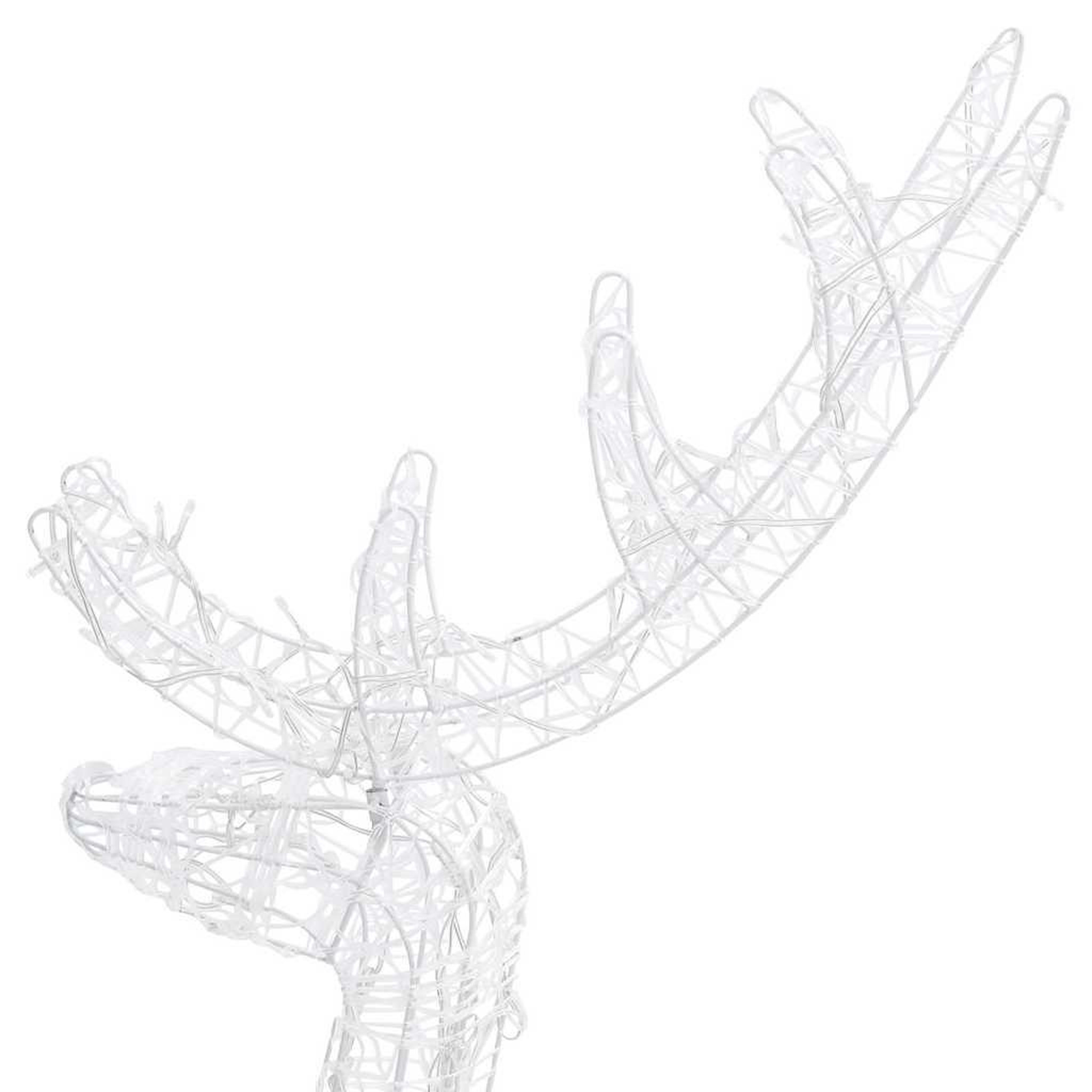 Voir la diapositive 5 : VIDAXL Decorations de noël de renne acrylique 2 pcs 128 cm blanc chaud