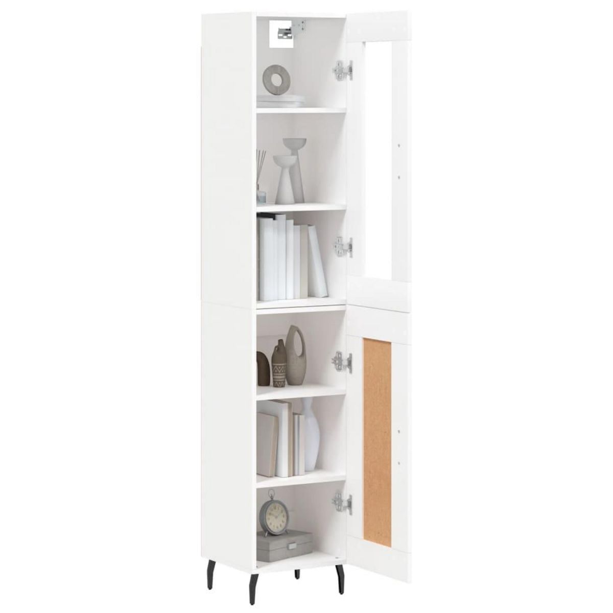 VIDAXL Buffet haut Blanc 34,5x34x180 cm Bois d'ingenierie