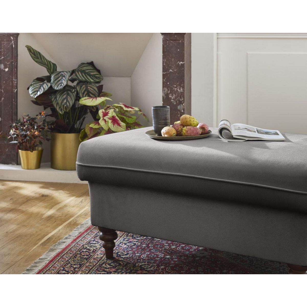 BEST MOBILIER Flamingo - pouf en velours