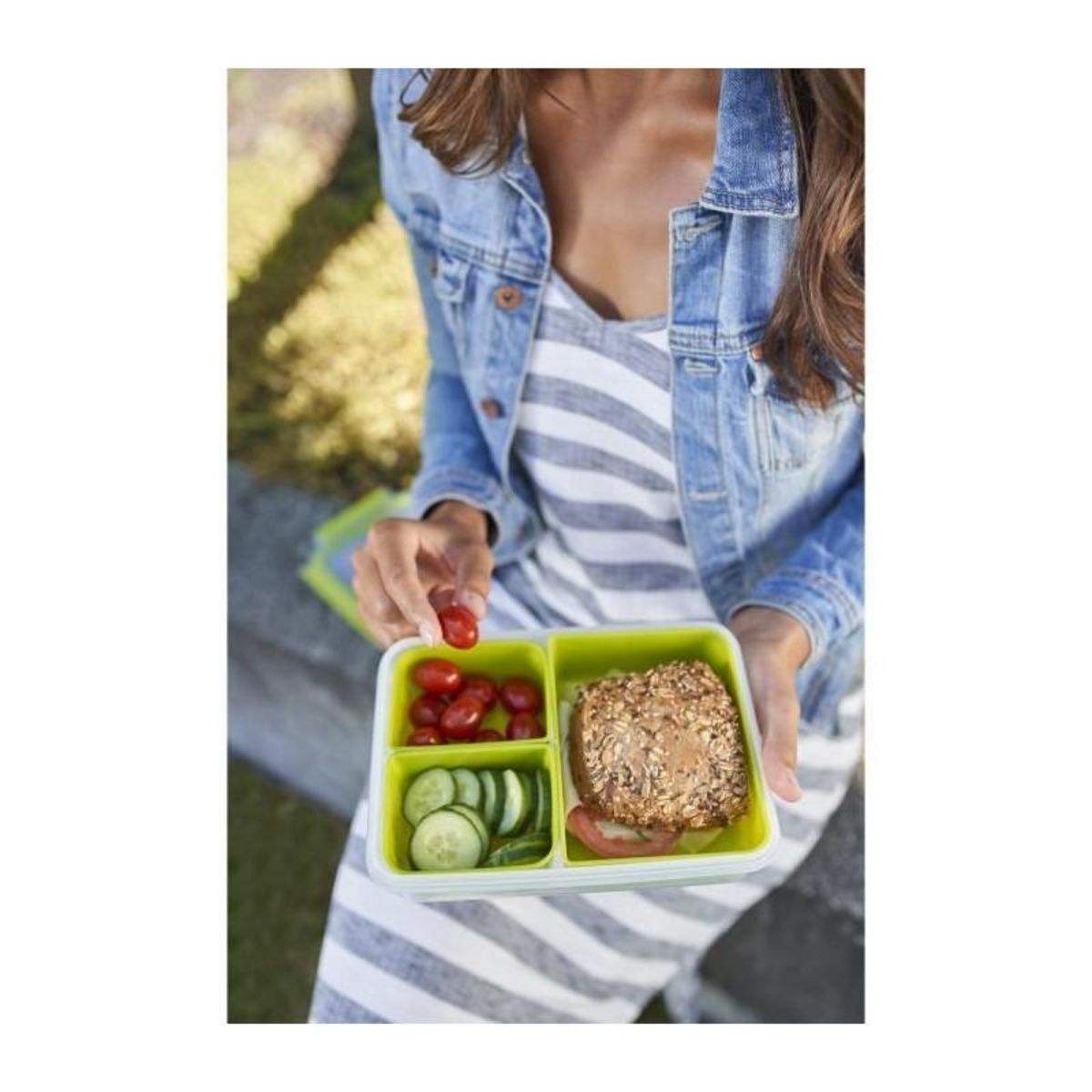 TEFAL TEFAL Masterseal To Go Lunch Box, Boîte a déjeuner 1,2 L, 3 compartiments, 100% hermétique, Sans BPA, Garantie 30 ans K310041