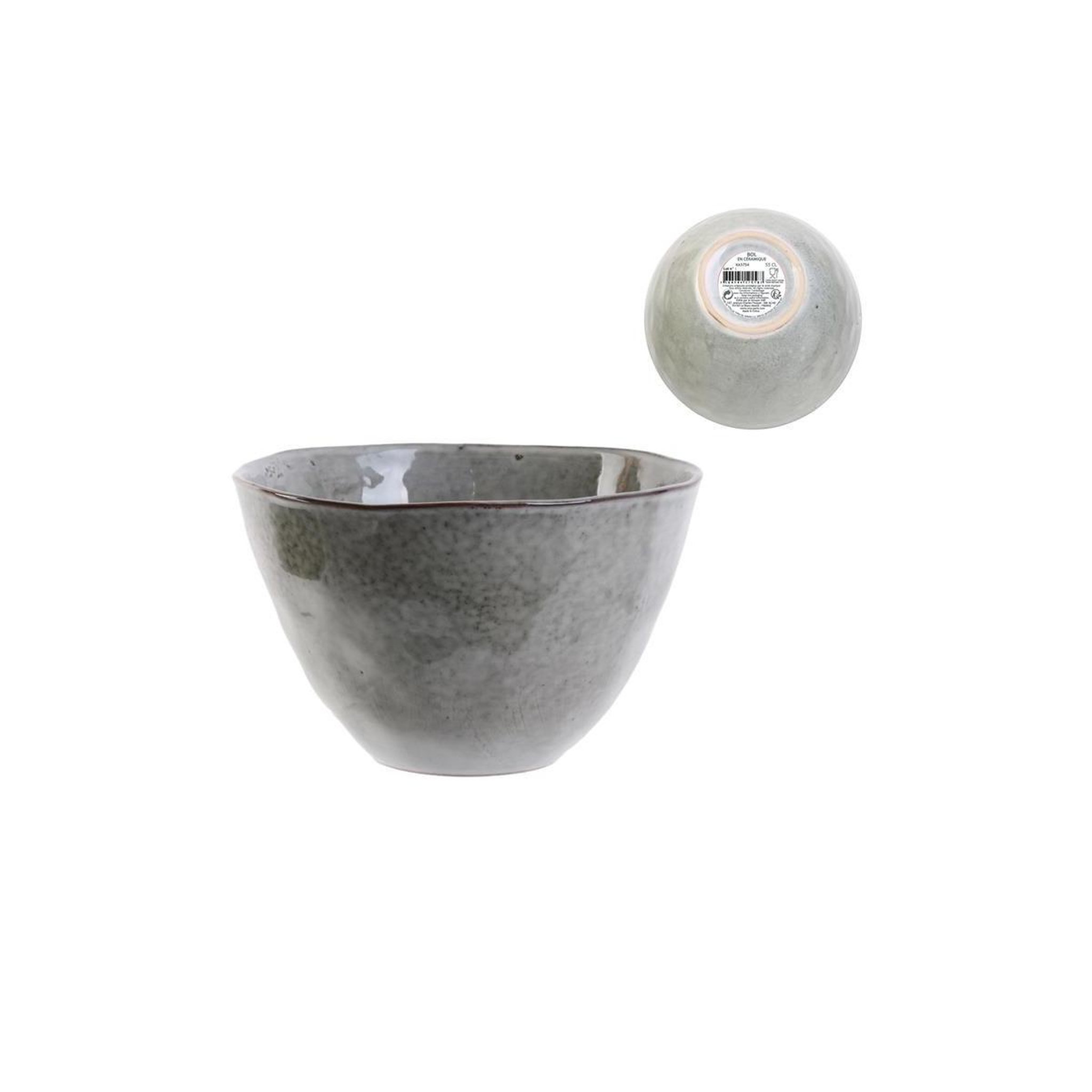 Voir la diapositive 2 : The Home Deco Factory Lot de 6 bols  au grès du temps  15cm gris