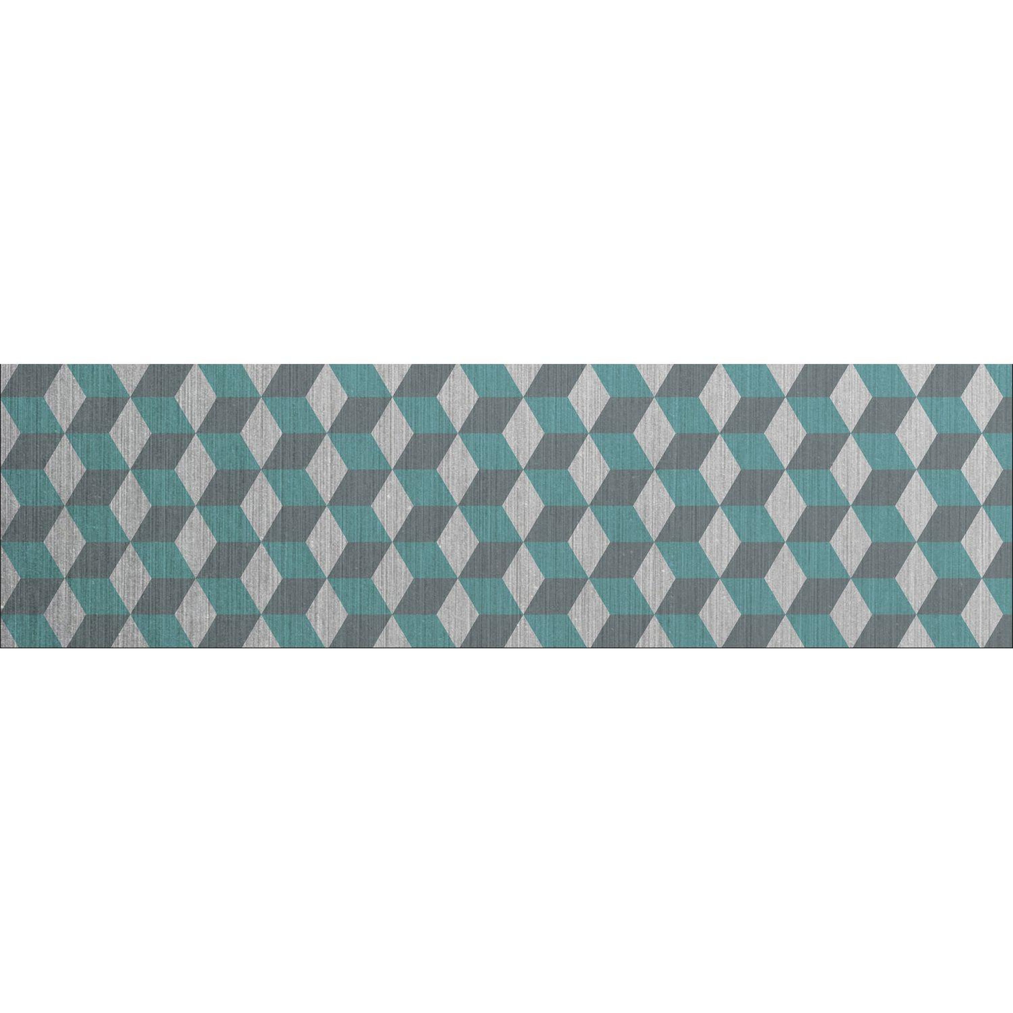 HABITABLE Crédence adhésive en alu cube - l. 90 x l. 20 cm - gris