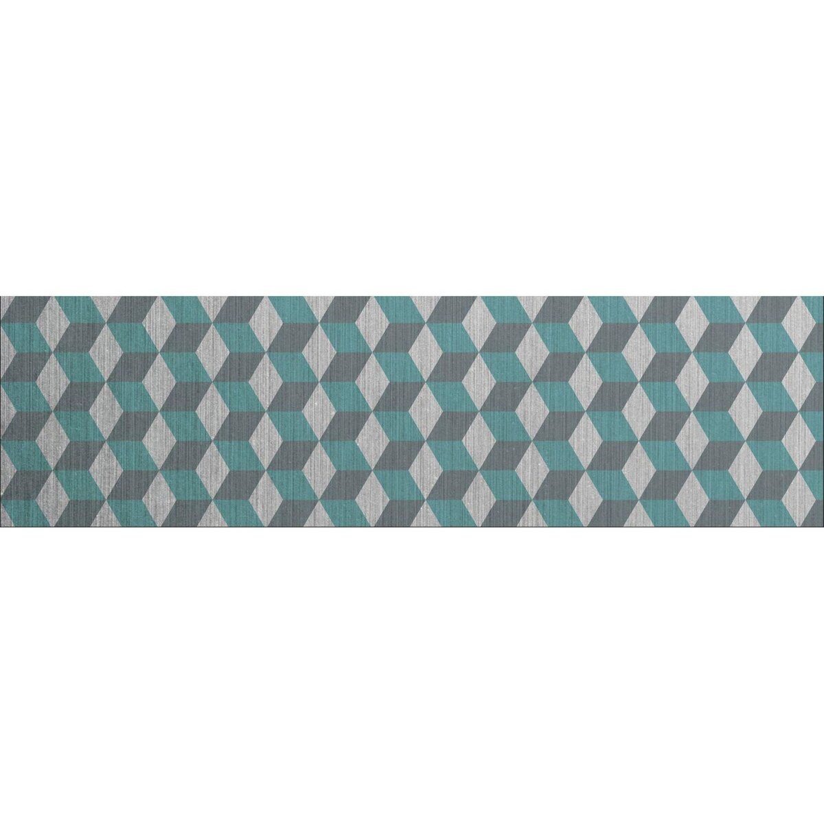 HABITABLE Crédence adhésive en alu Cube - L. 90 x l. 20 cm - Gris