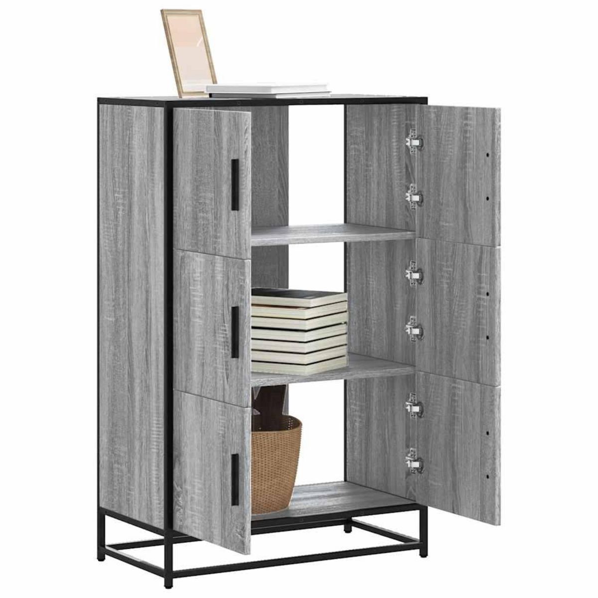 VIDAXL Buffet haut sonoma gris 68x35x106,5 cm bois ingenierie et metal