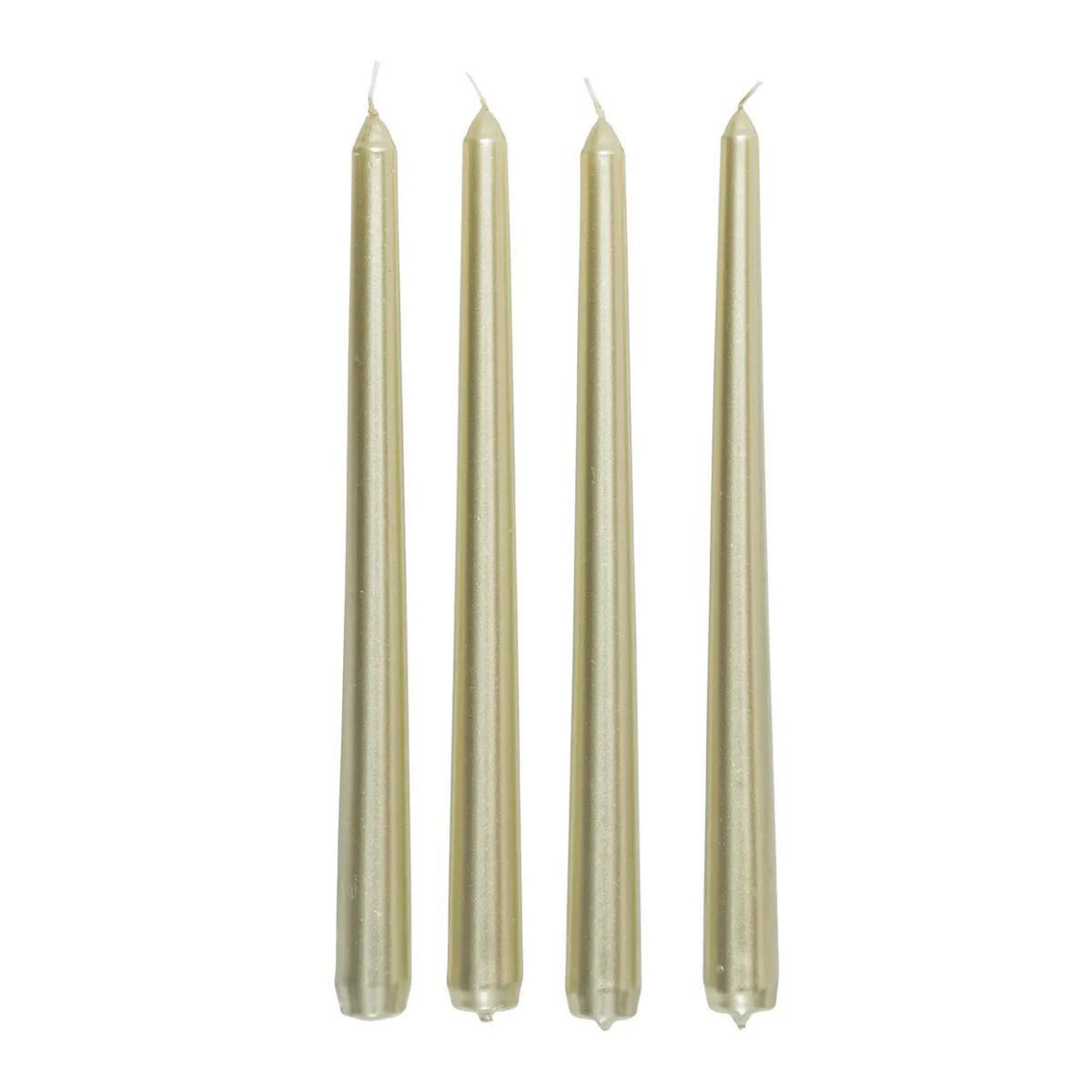 ATMOSPHERA Lot de 4 bougies bâton  satin  25cm or