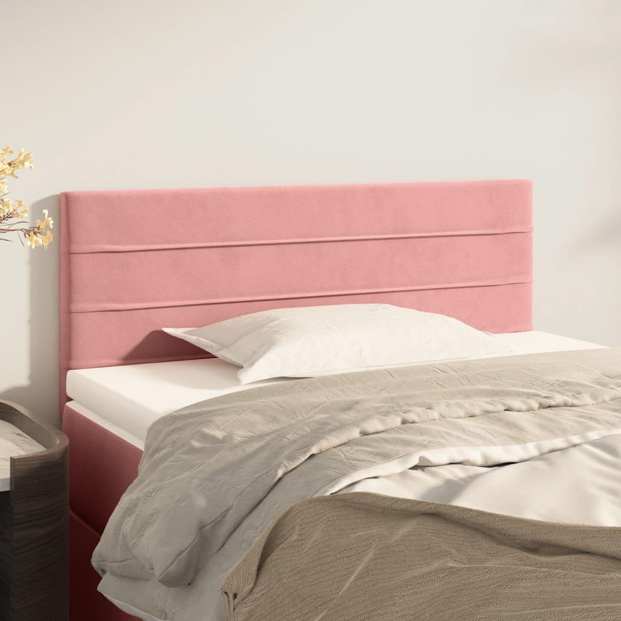Voir la diapositive 1 : VIDAXL Tete de lit Rose 90x5x78/88 cm Velours