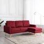 Voir la diapositive 1 : VIDAXL Canape a 3 places avec repose-pied Rouge bordeaux Tissu