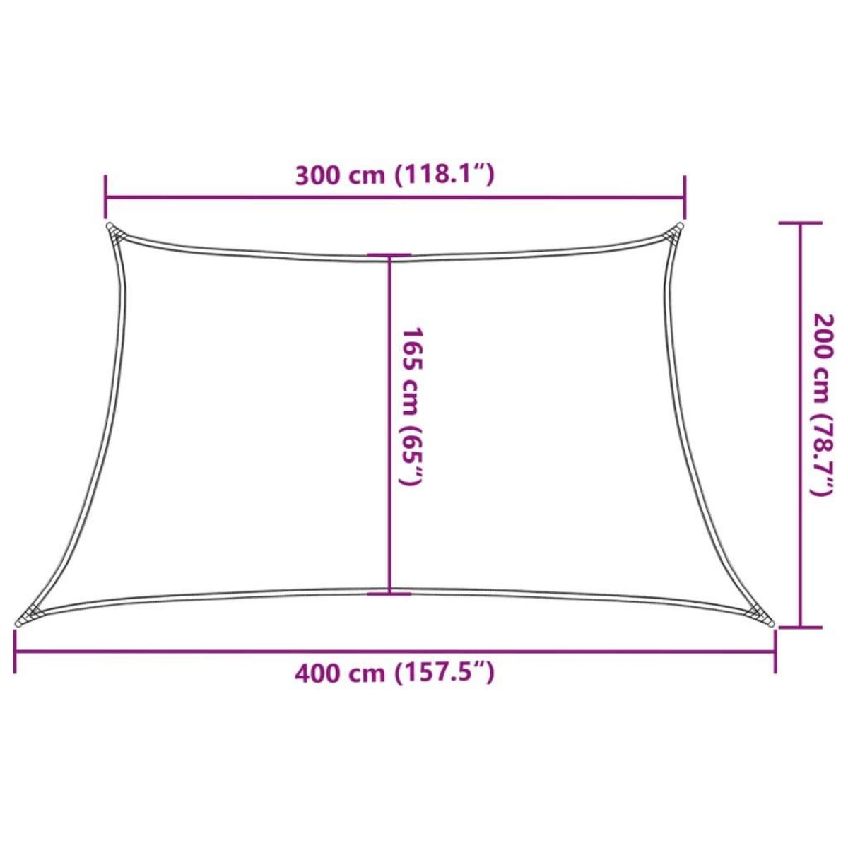 VIDAXL Voile d'ombrage 160 g/m^2 Noir 3/4x2 m PEHD