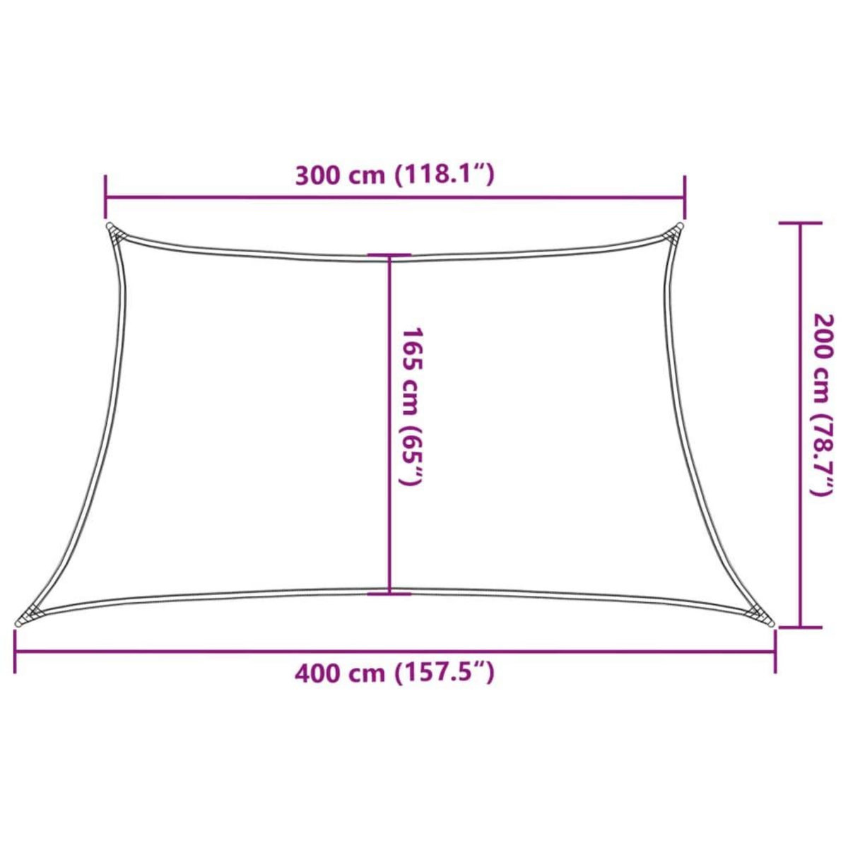 VIDAXL Voile d'ombrage 160 g/m^2 Noir 3/4x2 m PEHD
