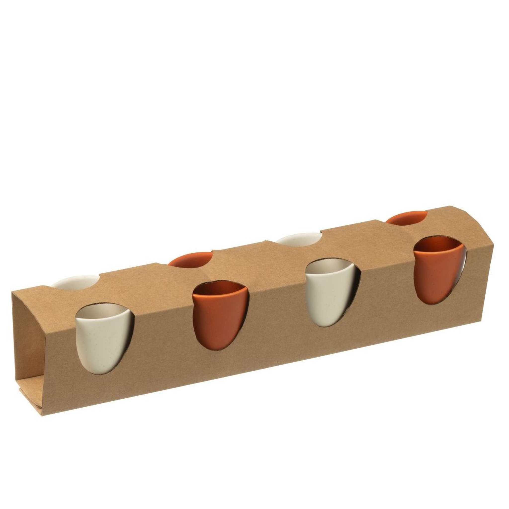 Voir la diapositive 4 : J-LINE Lot de 4 tasses à café  avery  7,5cl orange & blanc