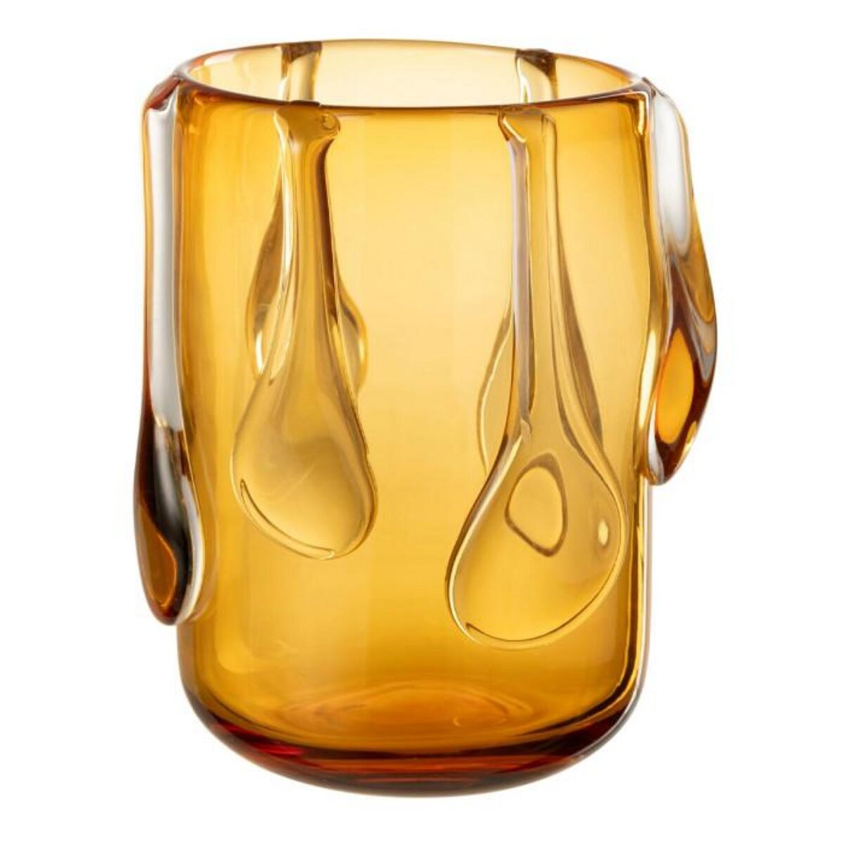 Paris Prix Vase Design en Verre  Drippy  22cm Ambre