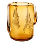 Paris Prix Vase Design en Verre  Drippy  22cm Ambre