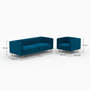 Voir la diapositive 4 : Rendez vous déco Ensemble canapé et fauteuil en velours bleu 3 places-Gatsby