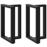 VIDAXL Pieds de table a manger forme de T 2 pcs noir 60x35x(72-73) cm