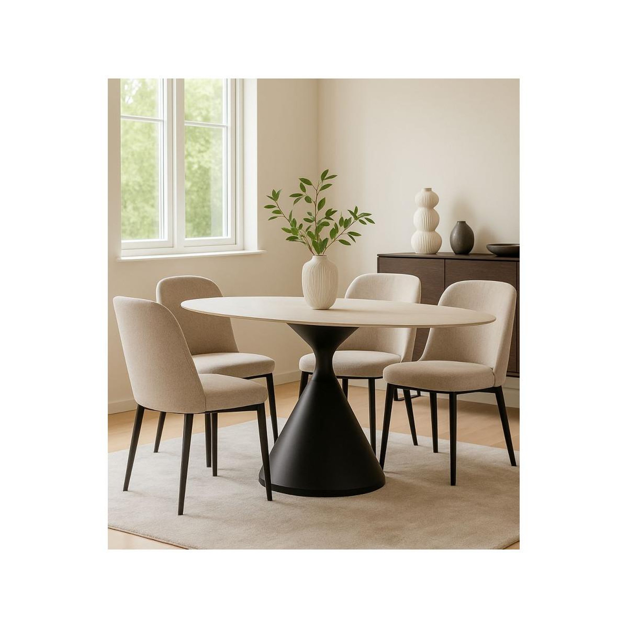Voir la diapositive 5 : Paris Prix Table de repas ovale  space  180cm noir