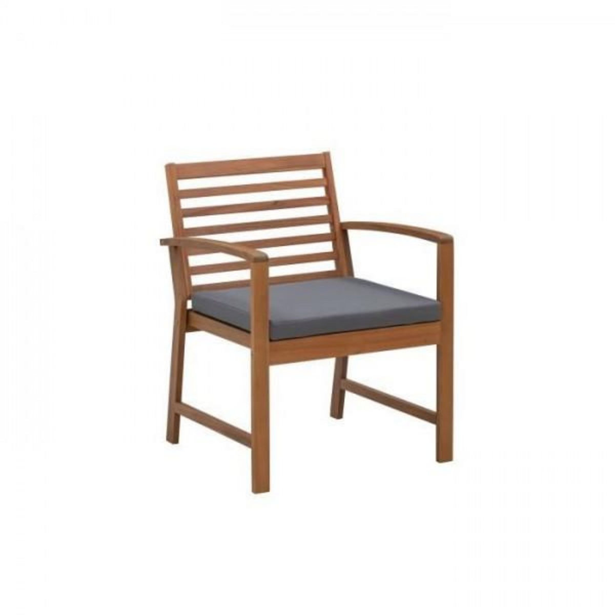 MARKET24 Salon de jardin en bois d'Acacia FSC avec coussins - 2 personnes - Cali - Gris