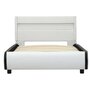 VIDAXL Cadre de lit avec LED Blanc Similicuir 100 x 200 cm