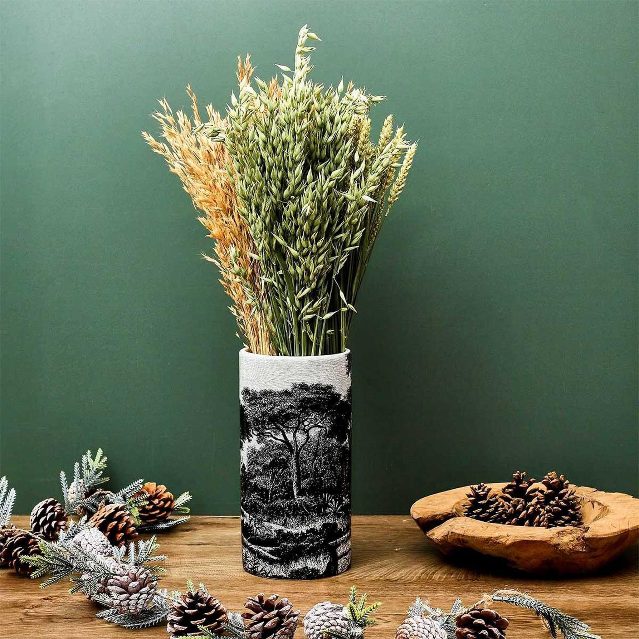 Voir la diapositive 3 : The Home Deco Factory Vase cylindre en dolomite  black forest  25cm noir