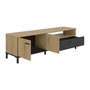 Voir la diapositive 5 : GAMI Banc TV - TRUST - Chene / Noir - 2 portes - 1 tiroir - 140 x 40 x 47 cm - GAMI