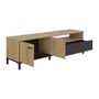 Voir la diapositive 5 : GAMI Banc TV - TRUST - Chene / Noir - 2 portes - 1 tiroir - 140 x 40 x 47 cm - GAMI