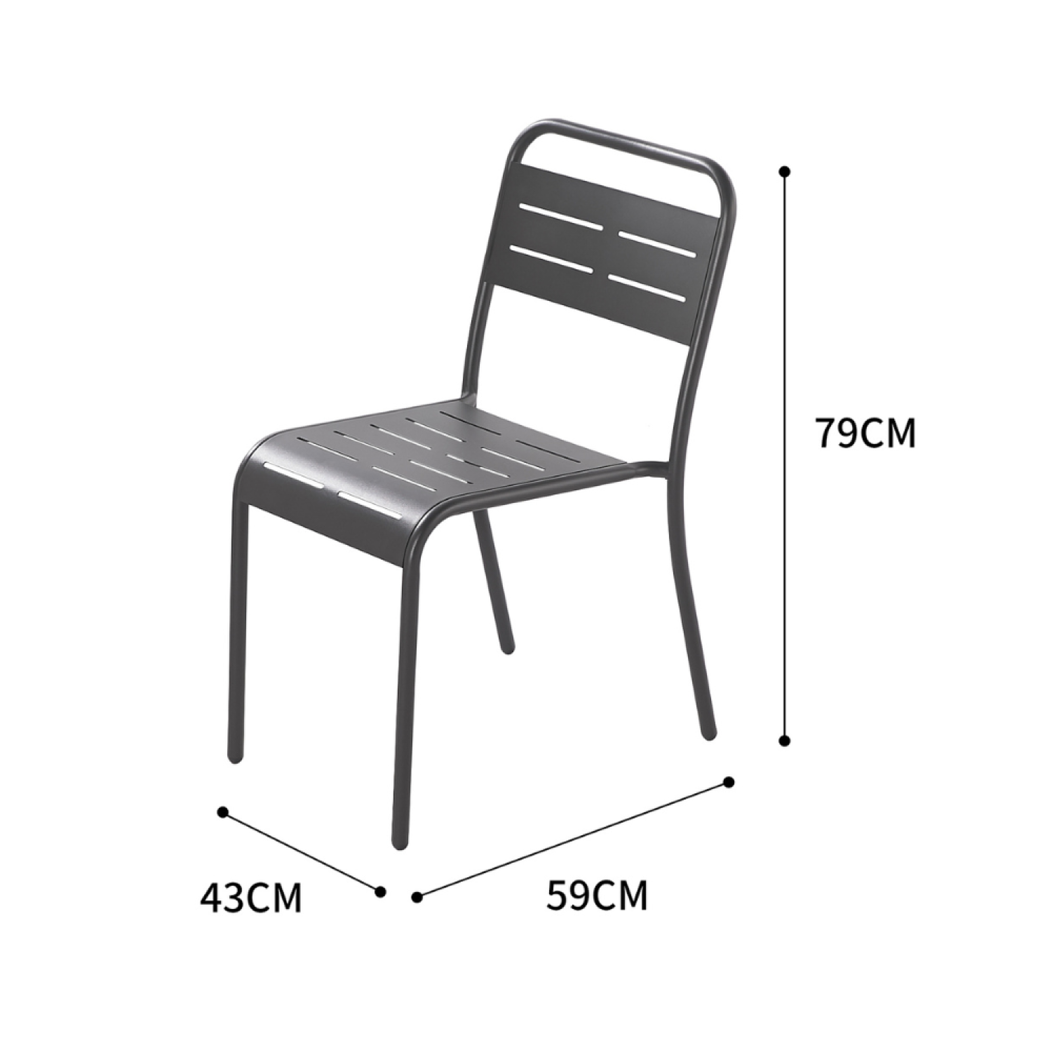 Voir la diapositive 5 : CONCEPT USINE Lot de 4 chaises en acier gris foncé bergame