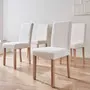 SWEEEK Lot de 4 chaises RITA revêtement bouclette pieds en bois d'hévéa