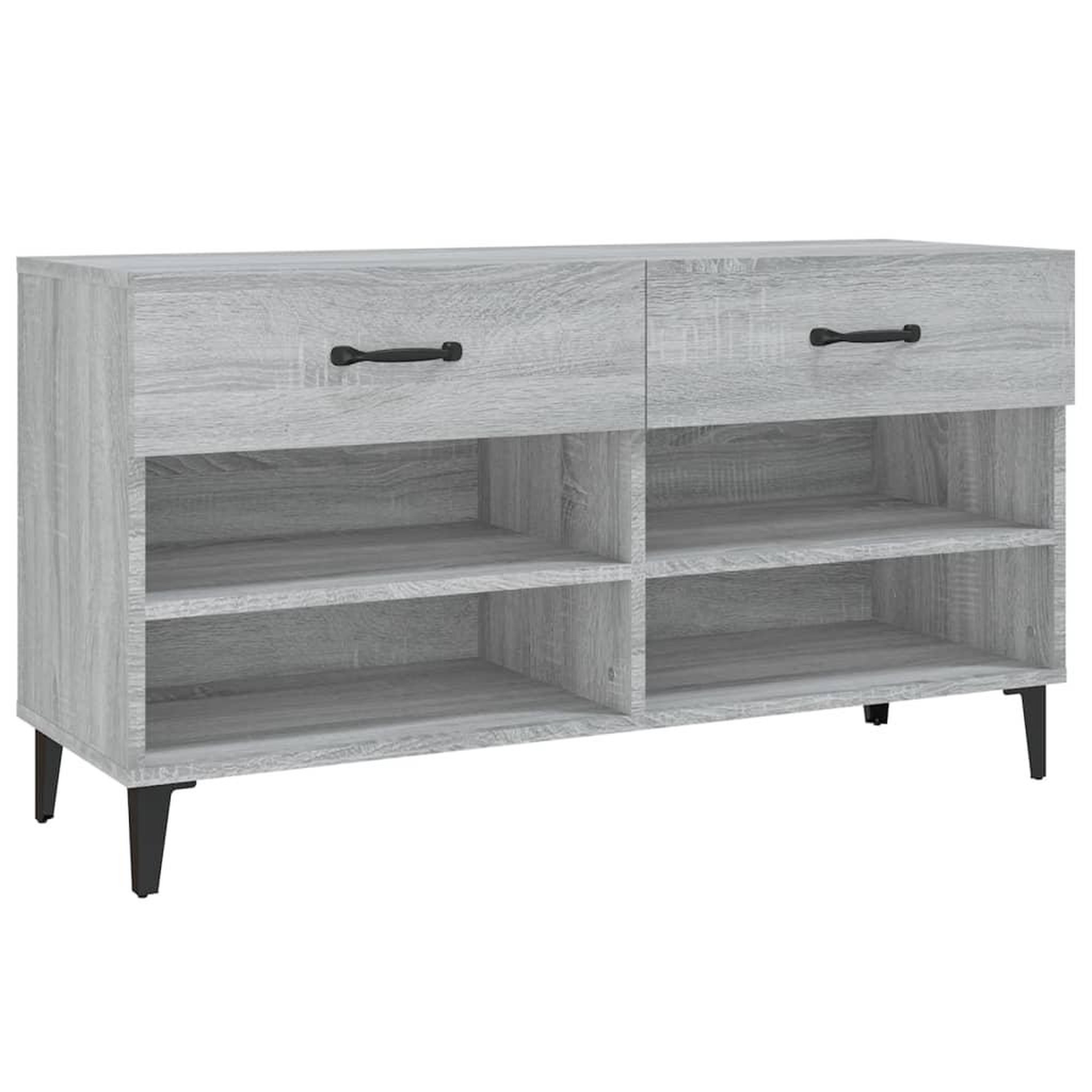 VIDAXL Meuble a chaussures sonoma gris 102x35x55 cm bois d'ingenierie