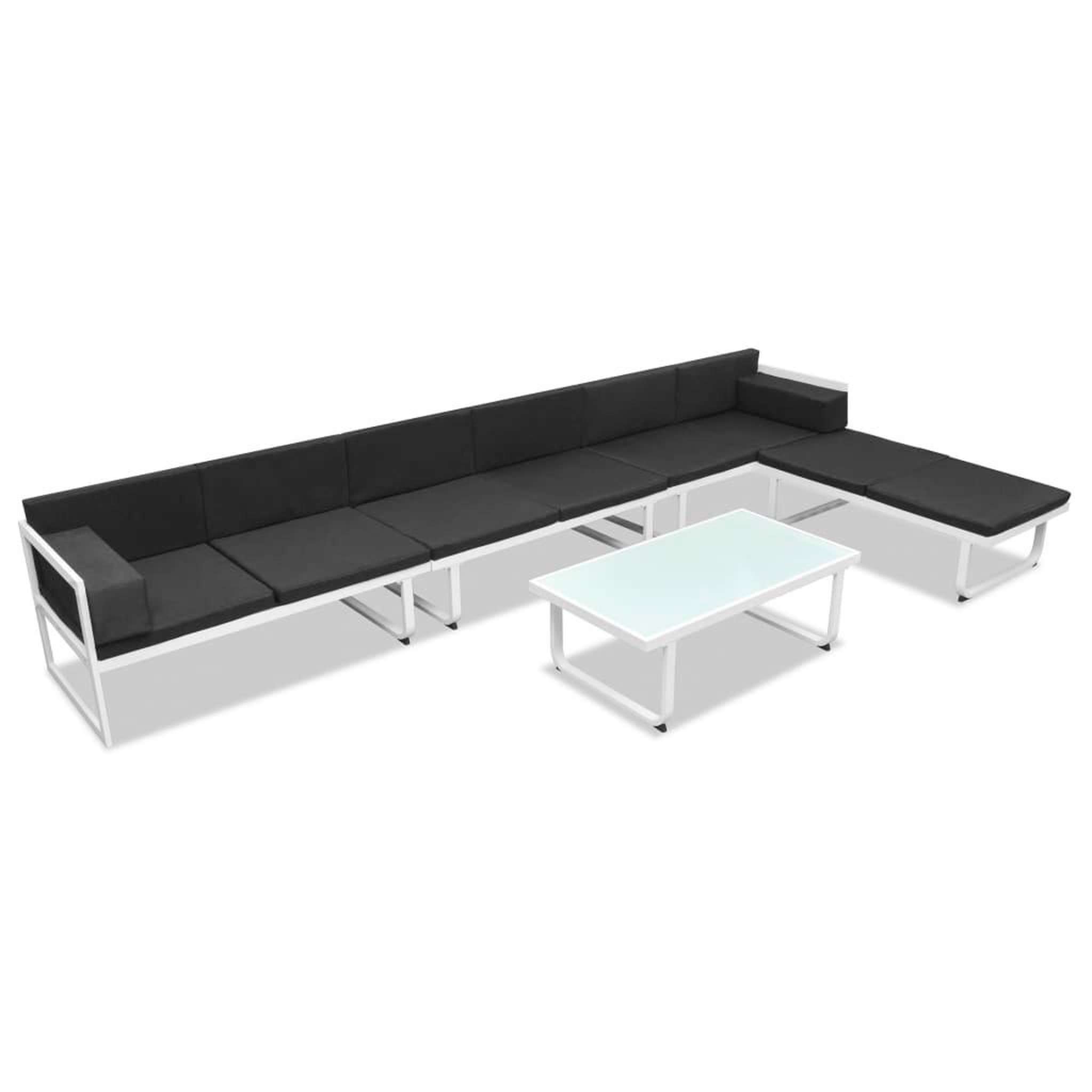 Voir la diapositive 1 : VIDAXL Salon de jardin 5 pcs textilene aluminium noir