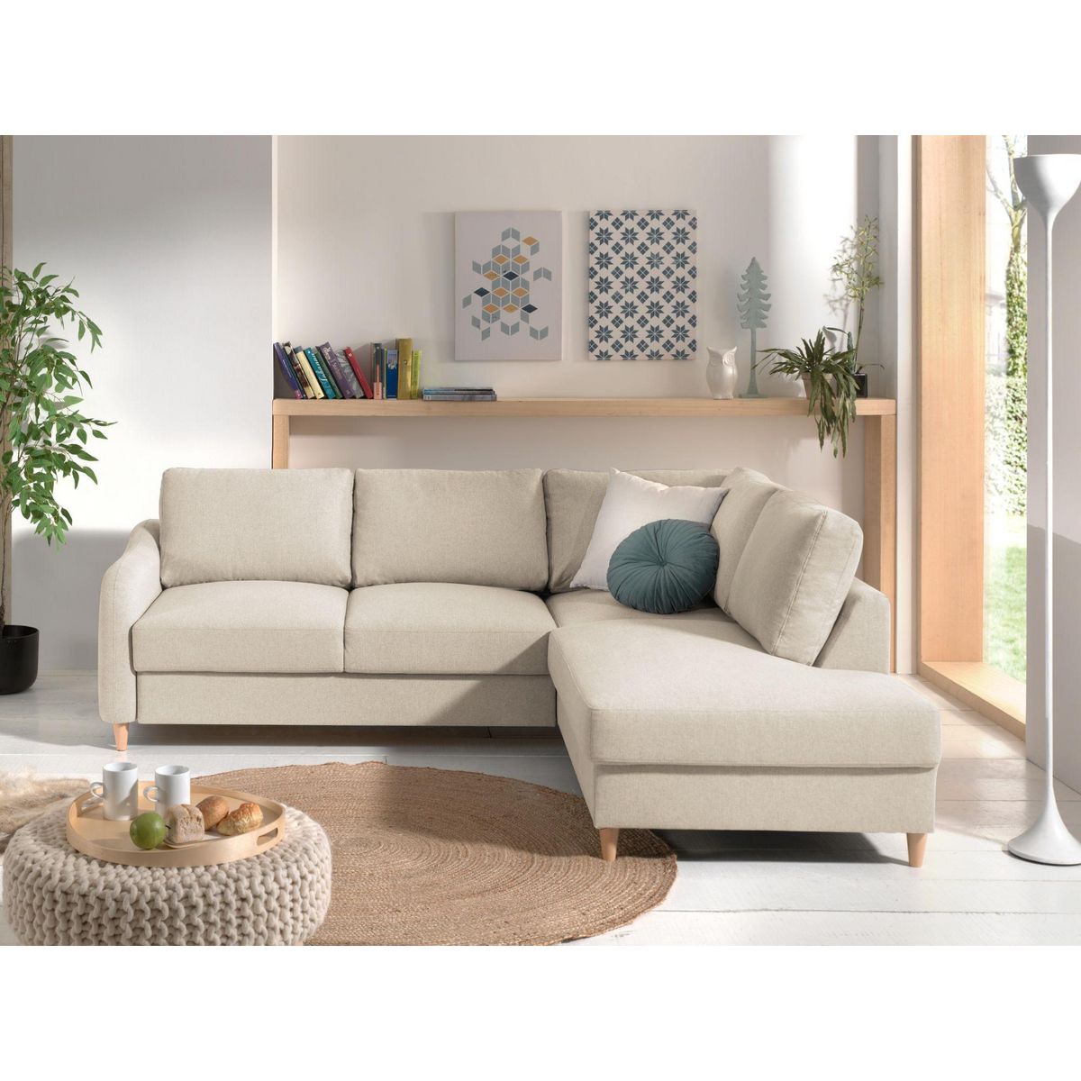 LISA DESIGN Will - canapé d'angle droit - convertible - 5 places - en tissu