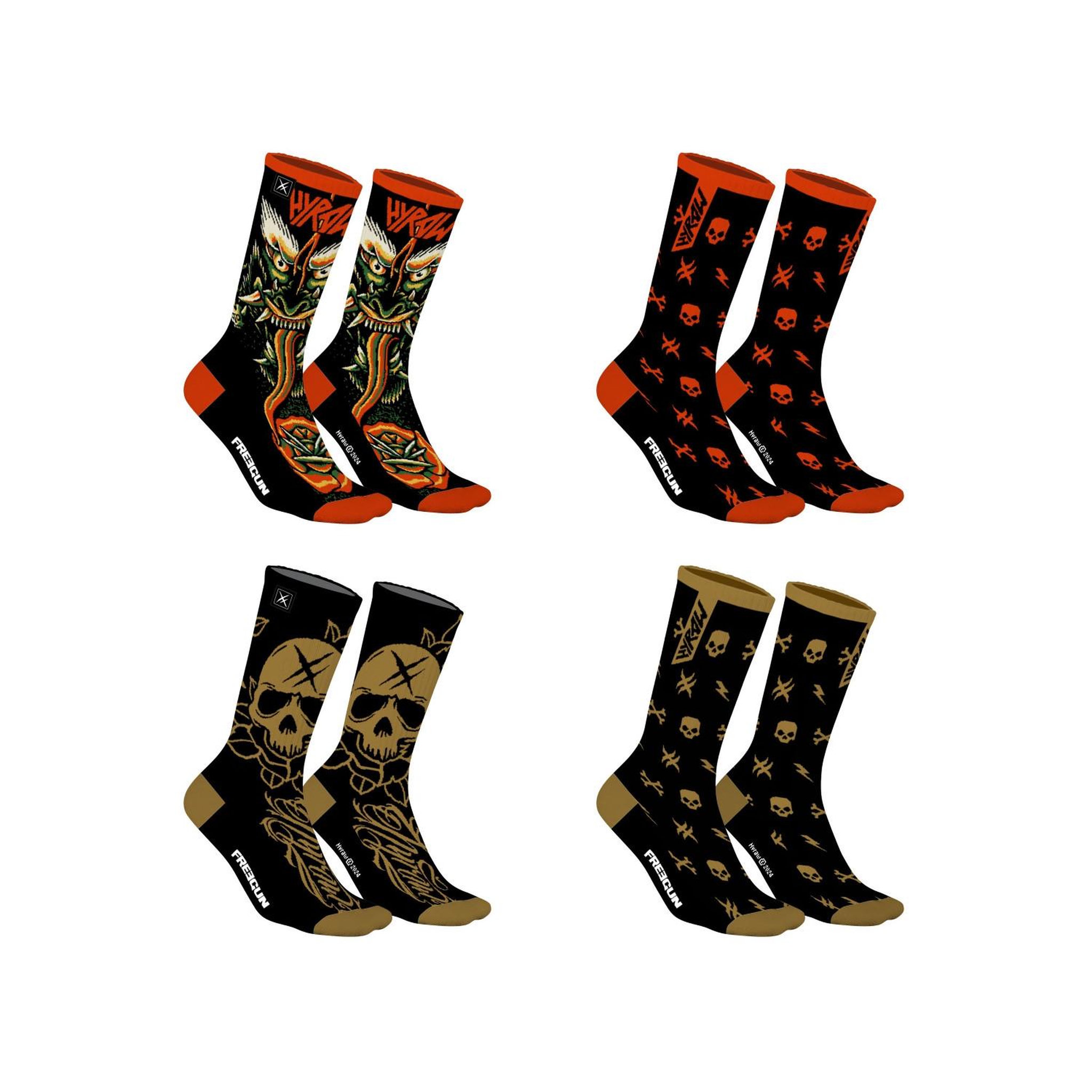 Voir la diapositive 2 : FREEGUN Lot de 4 paires chaussettes Homme Hyraw