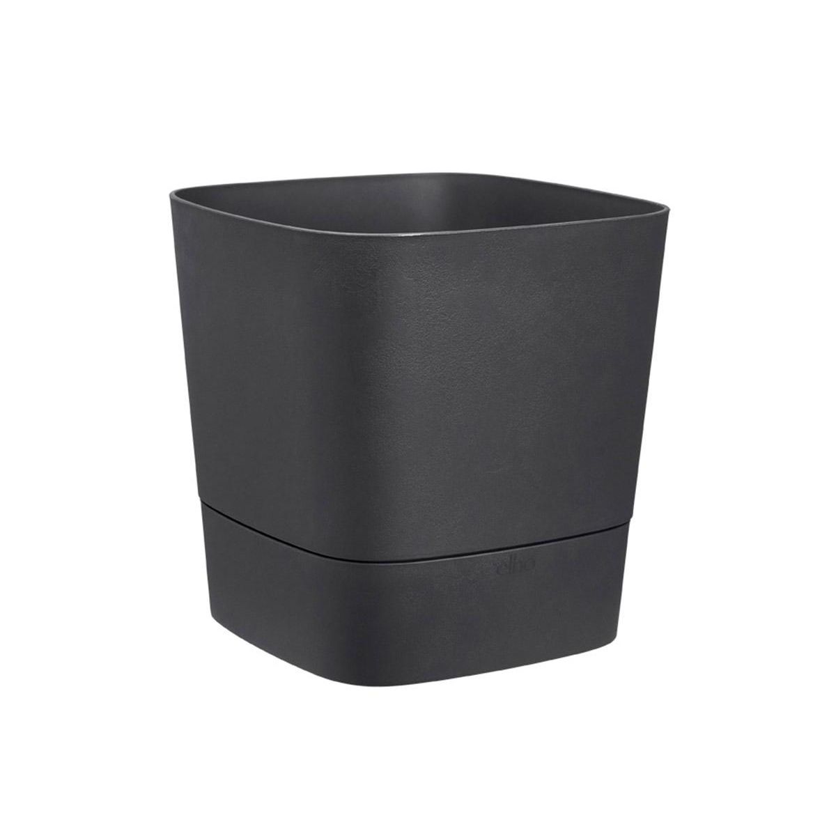 ELHO Pot de fleurs carré extérieur/intérieur 38 x 38 cm Elho Aqua Care Greensense gris charbon