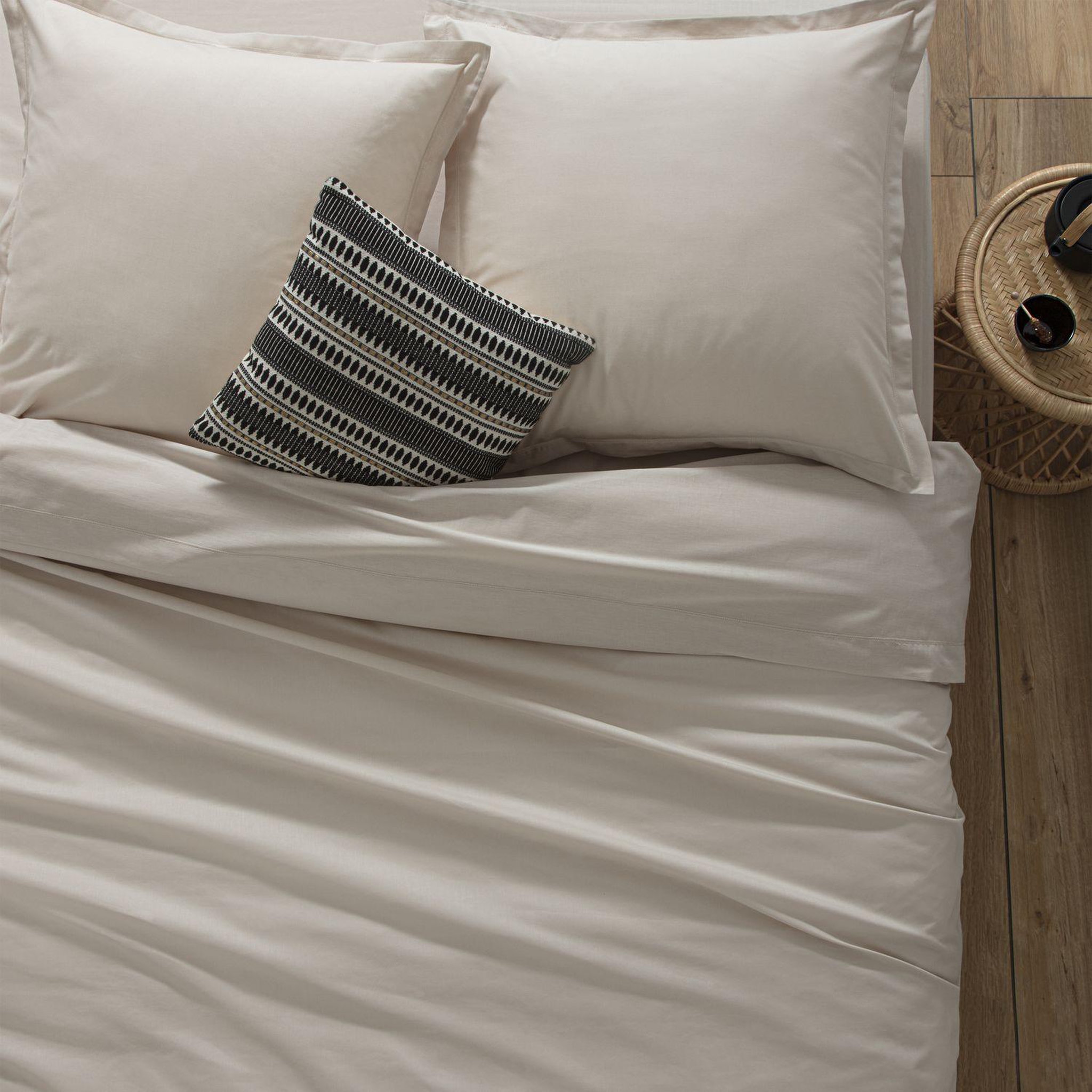 Voir la diapositive 2 : ATMOSPHERA Housse de couette 2 places en coton fermeture boutons