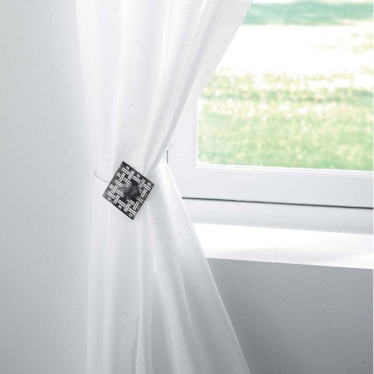 Paris Prix Embrasse de Rideau Aimantée  Moderno  30cm Noir