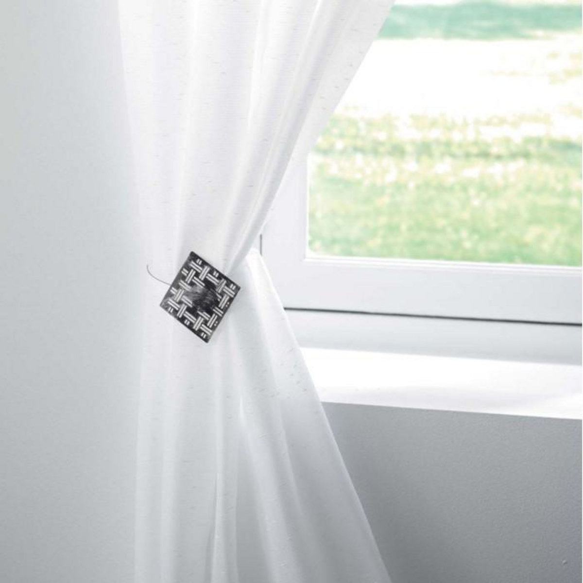 Paris Prix Embrasse de Rideau Aimantée  Moderno  30cm Noir