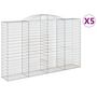 Voir la diapositive 2 : VIDAXL Paniers a gabions arques 5 pcs 300x50x180/200 cm fer galvanise