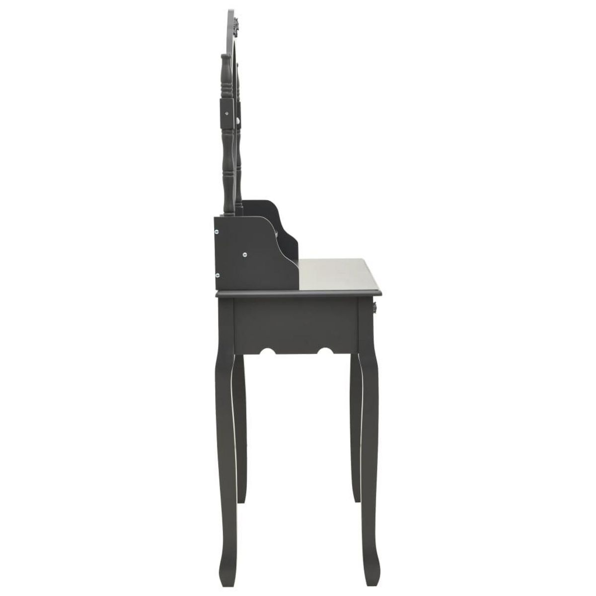 VIDAXL Ensemble de coiffeuse avec tabouret Gris 75x69x140 cm Paulownia