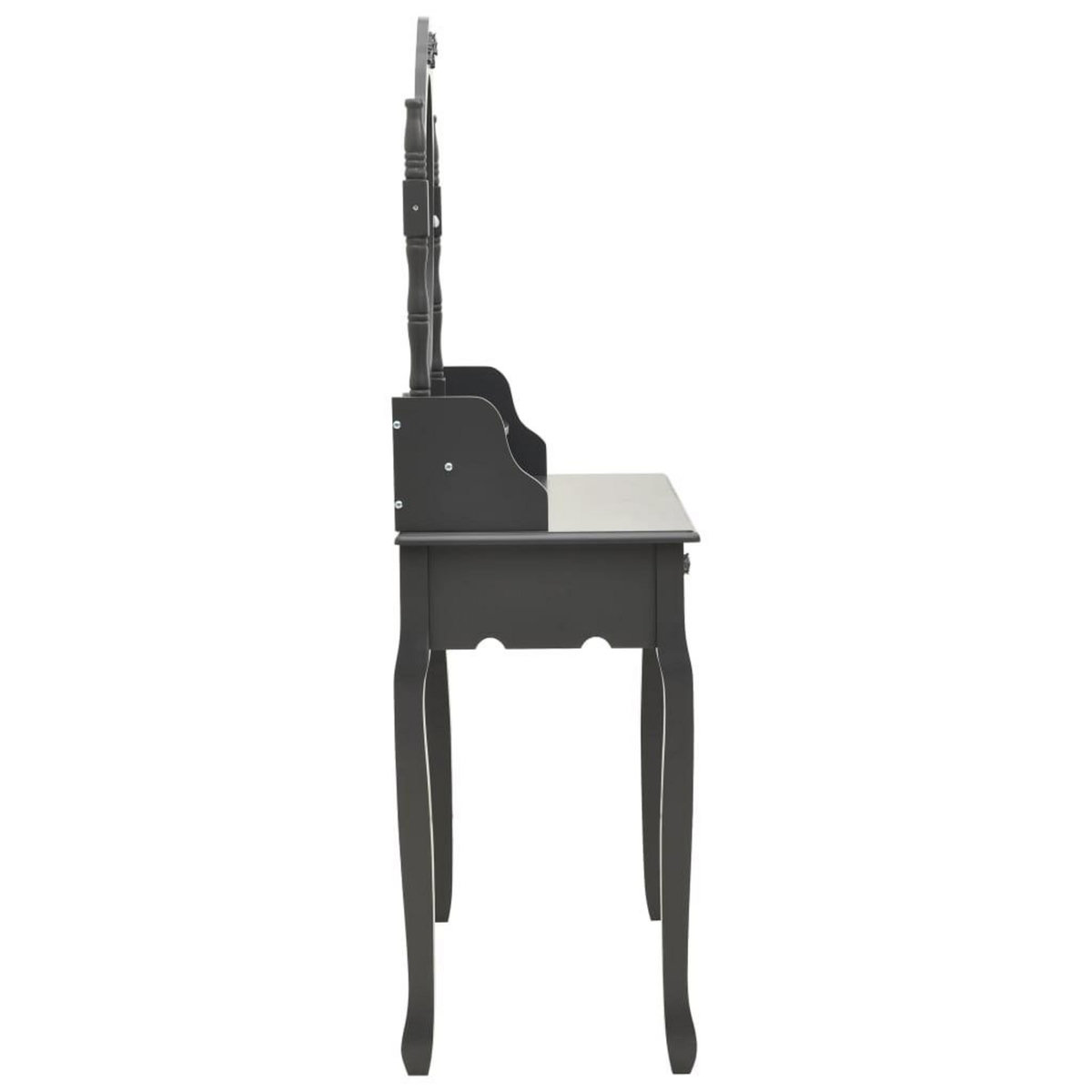 VIDAXL Ensemble de coiffeuse avec tabouret Gris 75x69x140 cm Paulownia